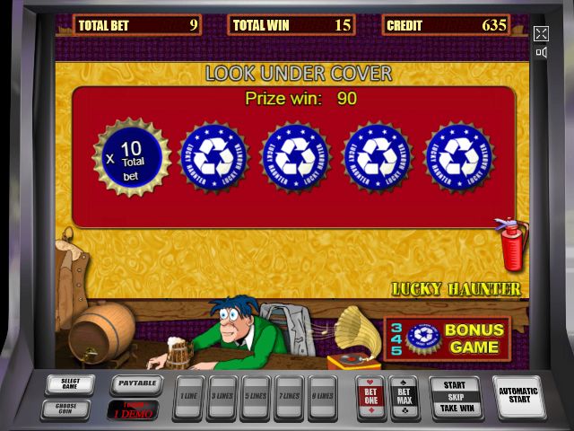 Бонусная игра в автомате Пьяница Тематическая игра в аппарате Lucky Hunter